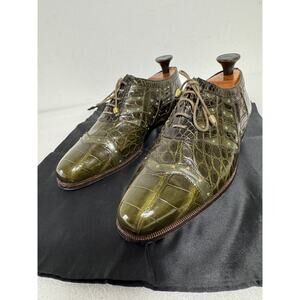 Romano Martegani Shoes Mens Size 9 Green Alligator Leather Dress Italy Luxury